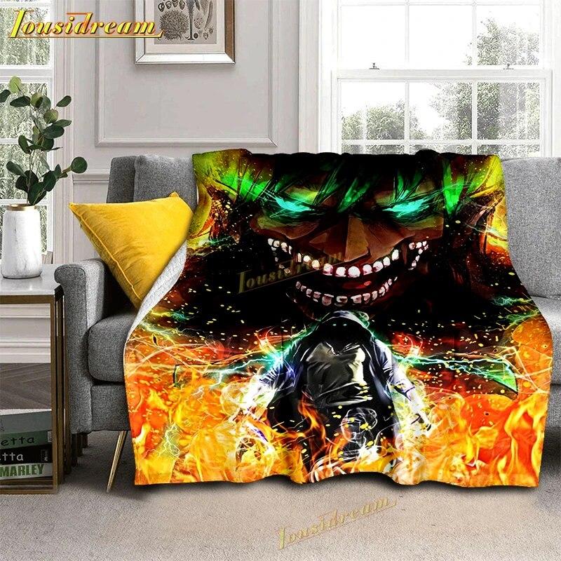 Attack On Titan Blankets Cartoon Blanket Flano Dust Cover Sofa Bed Flannel Warm Throw Blankets forTravel Airplane,Beds,Couch