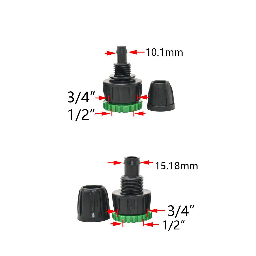 Garden 4/7 8/11 1/2 inch Hose To 1/2 3/4 Female Thread Barb Connector With Lock Nut 1/4 3/8 16mm Water Pipe Irrigation System 1