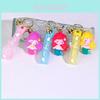 Cute Mermaid Silicone Keychain Pendant For Students And Couples Cartoon Style Red/purple/yellow