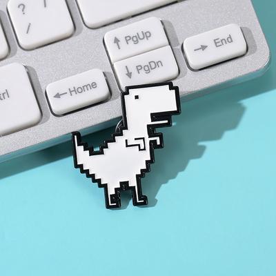 Dinosaur Enamel Pins Pixel Style Animal Jewelry Funny Brooches Kids Friends