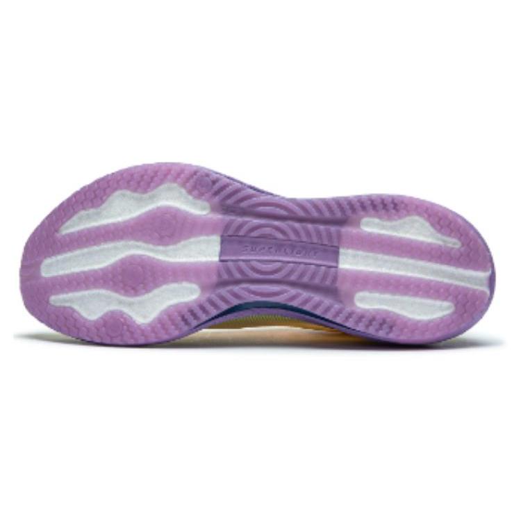 New LiNing Super Light 21 Cushioning Anti Slip Wear Resistant Breathability Low Top Running Shoes Women's Yellow Purple ARBU002-42