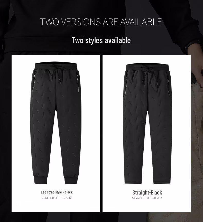 Men's Winter Lambskin Plus Velvet Waterproof Warm Outdoor Trousers