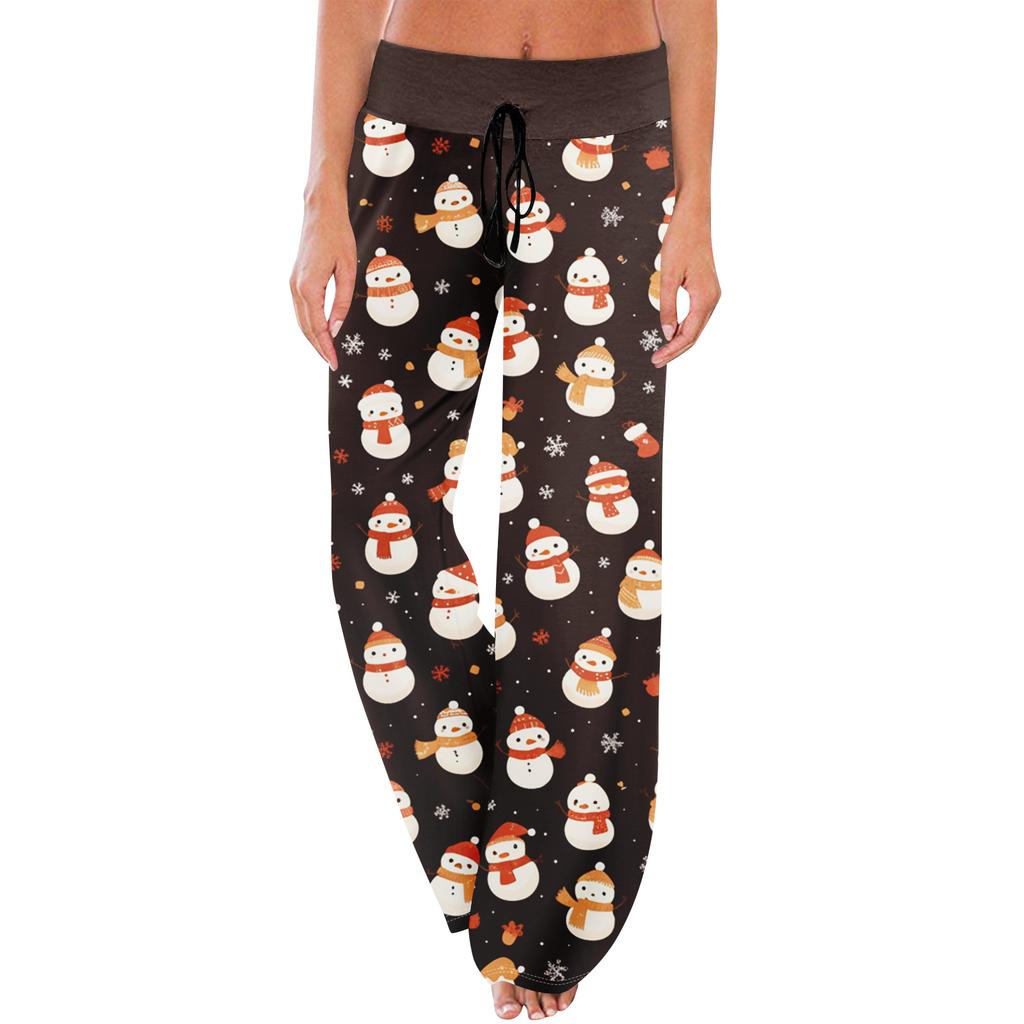 Pajama Pants Sleepwear Casual Drawstring Elastic Waist Pants Comfy Straight Yoga Loose Trousers