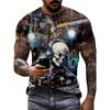 Summer Round Neck 3D Funny Animal Pattern Print Top Fashionable Casual Short Sleeved Men's T-shirts