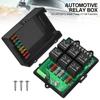 Relay Box Fuse Relay Box 12V Automotive Universal Fuse Panel with 6 Way Relays and 14 x ATC/ATO Blade Fuses 12 Volt Fuse Box