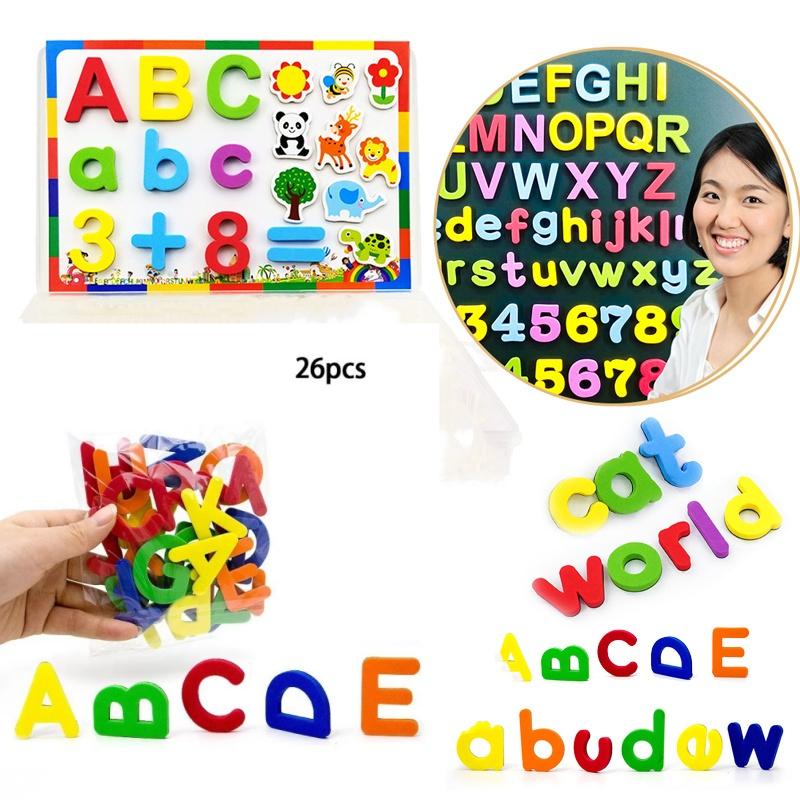 Multi Colored English Letter Magnetic Stickers Numerical Refrigerator Magnetic Stickers Letter Spelling Education Children's Toy