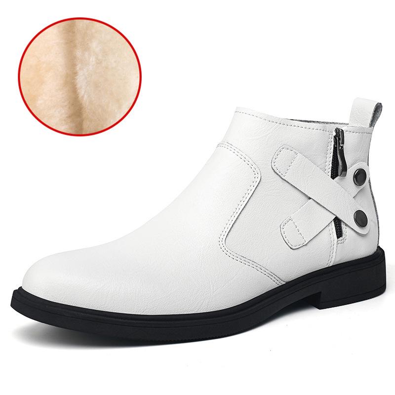 Men s British Style Martin Boots - Leather, Mid-Top, Versatile Winter Work Boots 45