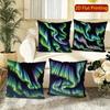 Northern Lights Aurora Square Throw Pillow Cases Pattern Cushion Cover Suitable For Sofa Bedroom Car Pillow Cover