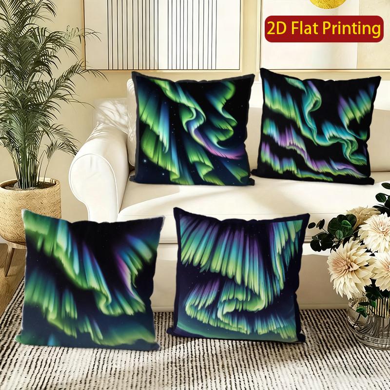 Northern Lights Aurora Square Throw Pillow Cases Pattern Cushion Cover Suitable For Sofa Bedroom Car Pillow Cover