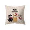 Cute Elk Christmas Theme Print Pattern Cushion Cover Home Living Room Sofa Decoration Square Polyester Pillow Pillow Cover