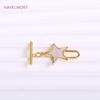 Trendy Natural Shell Pentagram OT Clasps,18K Gold Plated Star Toggle Clasps Connector For Bracelet Necklace Making Accessories