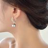 European and American  Luxury Zircon Round Ring Imitation Pearl Earrings Women's Wedding Banquet Jewelry Earrings 2024
