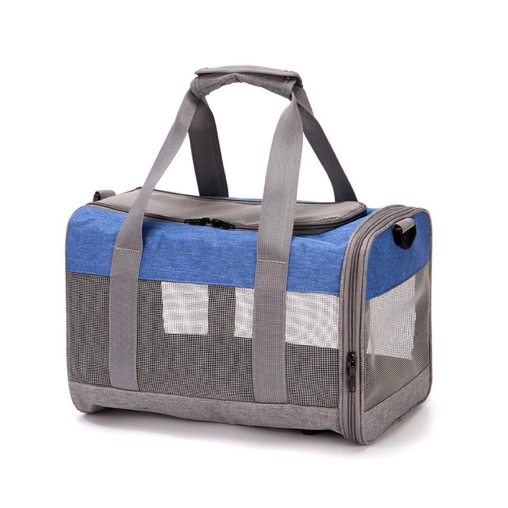 

Polyester Pet Carrier Bag Breathable Mesh Pet Backpack One Shoulder Pet Bag Small Dogs серый/синий