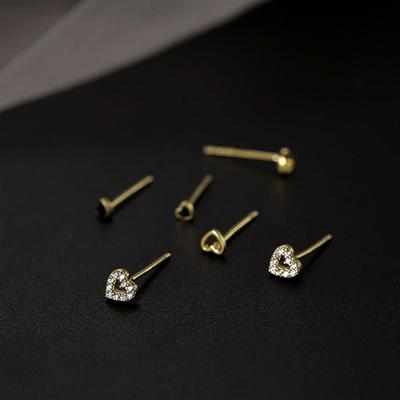 3ks/sada Diamond Love Heart Náušnice Dámské Náušnice Mini jemné náušnice Šperky
