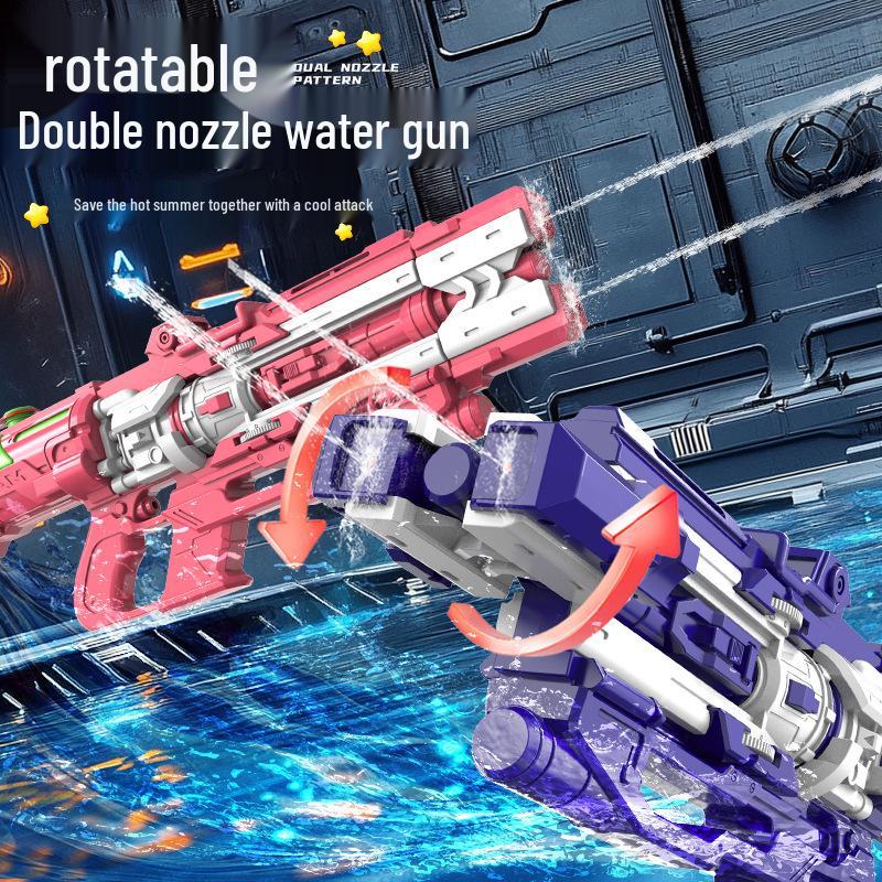 Large Capacity Double-Nozzle Rotating Water Gun for Outdoor Fun