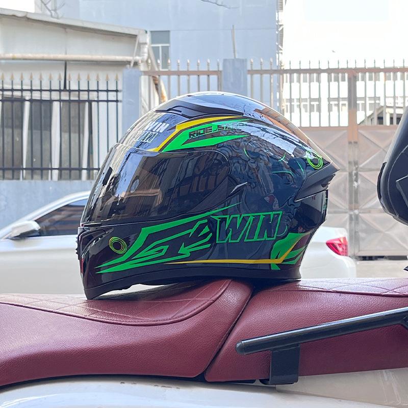 Motorcycle Helmet Full Helmet Can Be Equipped with Bluetooth Headset Men's Four-season Electric Bicycle Riding Helmet