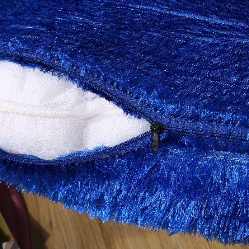 Long Plush Solid Color Glitter Velvet Throw Pillow Cushion Pillowcase