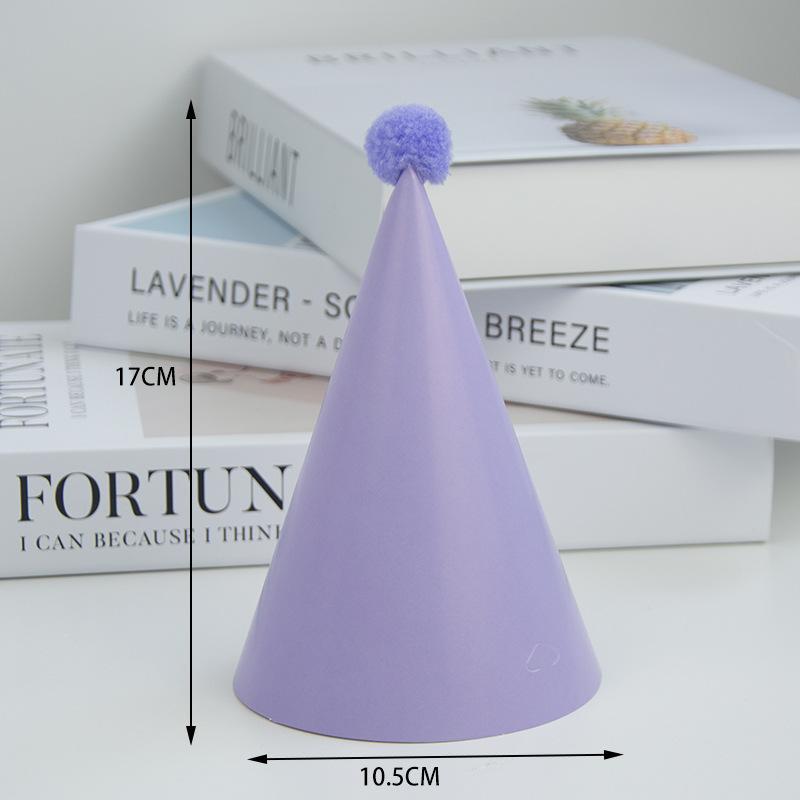 Cone Birthday Party Hats with Pom Poms Waterproof Colorful Paper Hats 9/12Pcs for Beach Pool Birthday Party Decor Favors Gifts