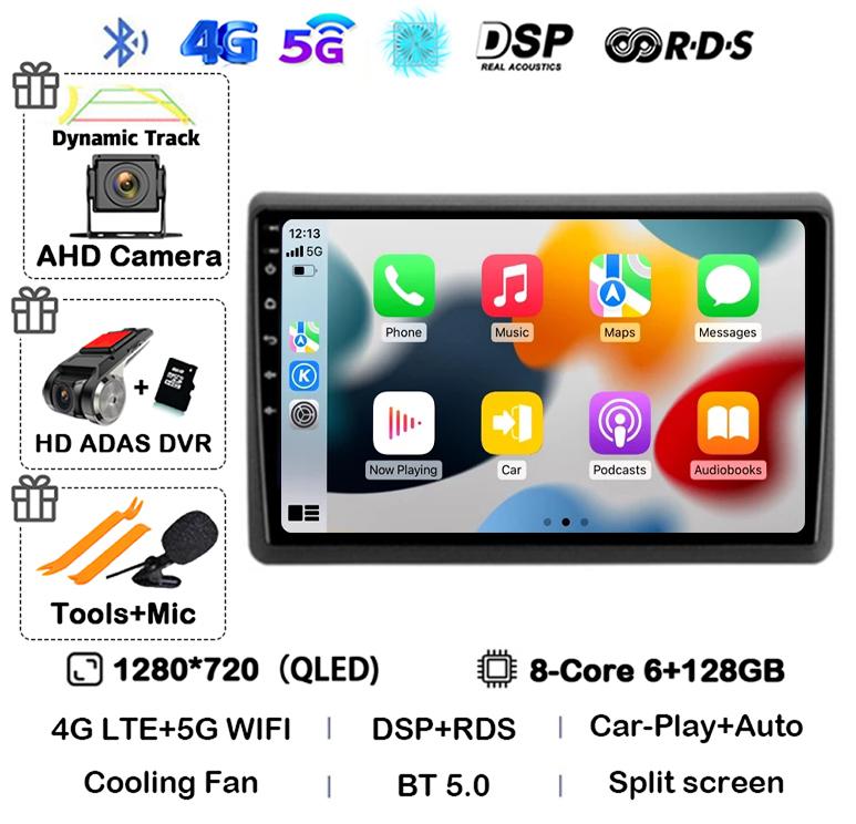 Android 14 Carplay Auto Car Radio Multimedia Player For Renault Master Nissan NV400 Opel Movano 2010-2021 Stereo GPS Wifi+4G DSP