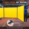 Welding Screen with Frame, 6' x 8' 3 Panel Welding Curtain Screens, Flame-Resistant Vinyl Welding Protection Screen on 12 Swivel Wheels (6 Lockable),