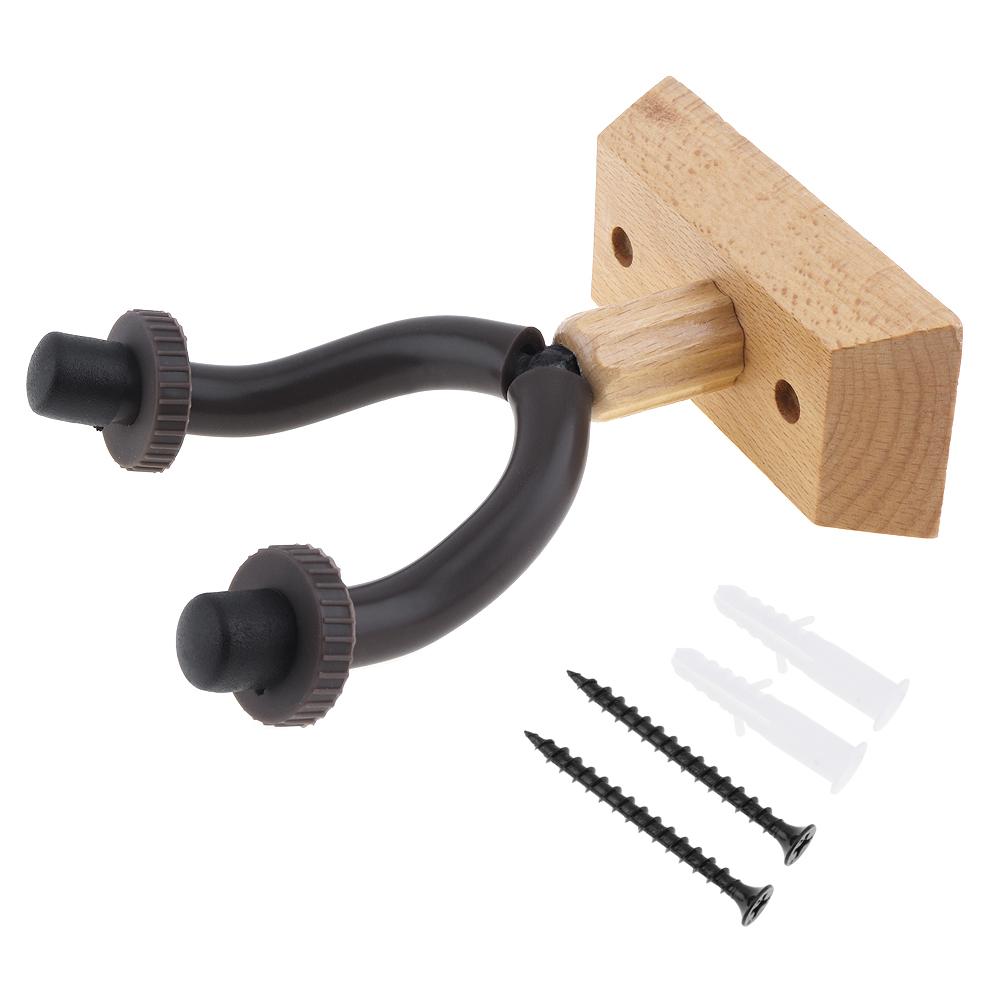 Wood Wall Mount Guitar Hanger Hook Holder Angle Adjustable for Guitar String Instrument