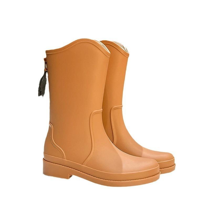 Medium Tube Women's Outdoor Water Shoes High Tube Rain Boots Fashion Rain Shoes Lightweight Rubber Shoes Kitchen Waterproof Overshoes