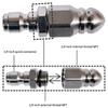 Waterstraal Hogedrukspuitmond Riolering Reinigen 1/4" RVS Hogedrukreiniger Snelkoppeling Afvoerslang Spuitmond Gereedschap Water