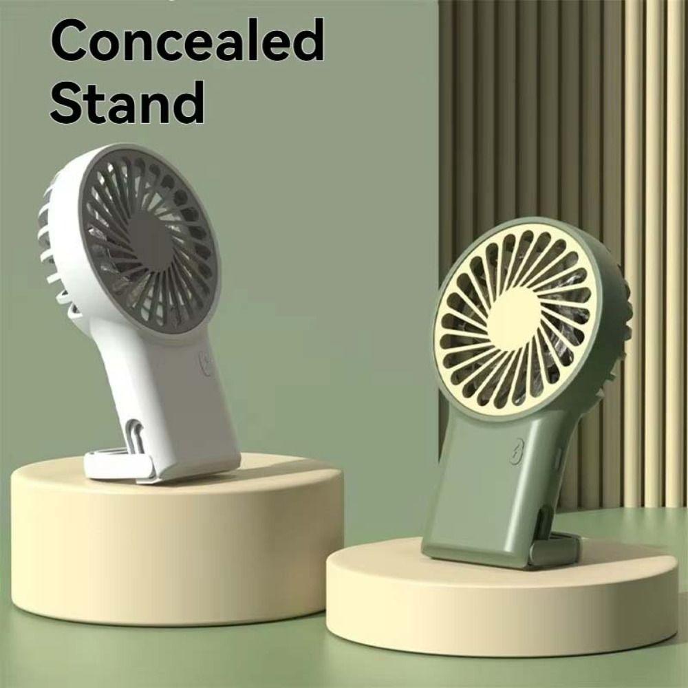 

USB Rechargeable Handheld Fan with Hook Electric Fan Mini Air Cooler For Outdoor Home Office Use зелений