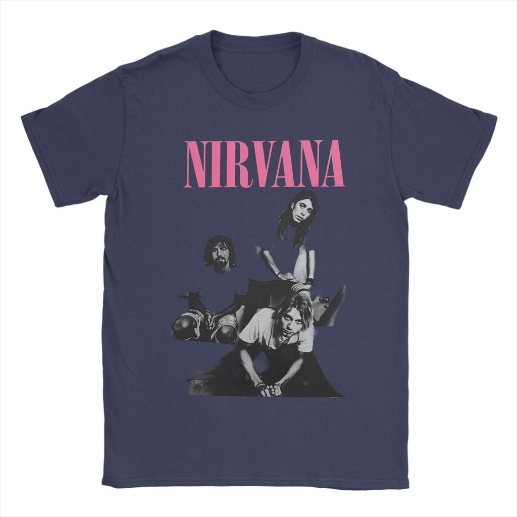 Unisexs TShirt Nirvana Rock Band TShirts Harajuku Kurt Cobain Beach Tees Y2K Retro Cotton Tops Plus Size 6XL
