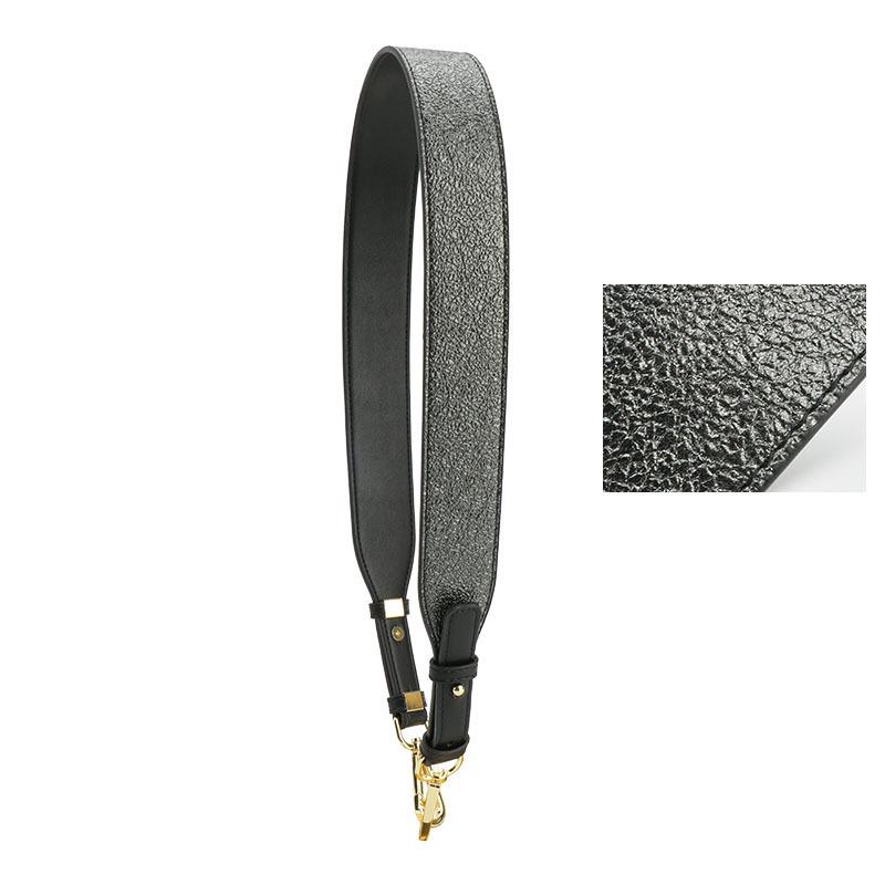 Versatile Black Cowhide Bag Strap: Wide, Solid Color Shoulder Strap Accessory