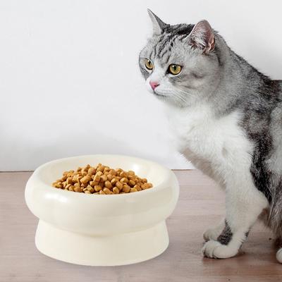 Tigela de Comida para Gatos Tigelas para E Água Antiderrapante Proteção do Pescoço Elevadas Cães Gatos