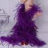 DIY 1-lagiges Natürliches Straußenfedern Boa 2 Meter Flauschiges Straußenfeder Schal für Hochzeit Party Kleid Nähen Dekoration Schal