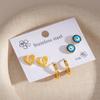 Women's minimalist stainless steel butterfly hoop earrings set of earrings