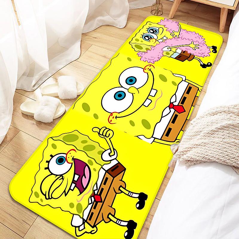 Cute SpongeBobs Cartoon Door Mat Entrance Non-slip Washable Kitchen Carpet Living Room Hallway Rugs Bathroom Bath Door Mats