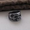 Retro Half Face Skull Ring For Men Vintage Punk Gothic Rock Hiphop Ring Bikers Accessories Handmade Designer  Unisex Gift