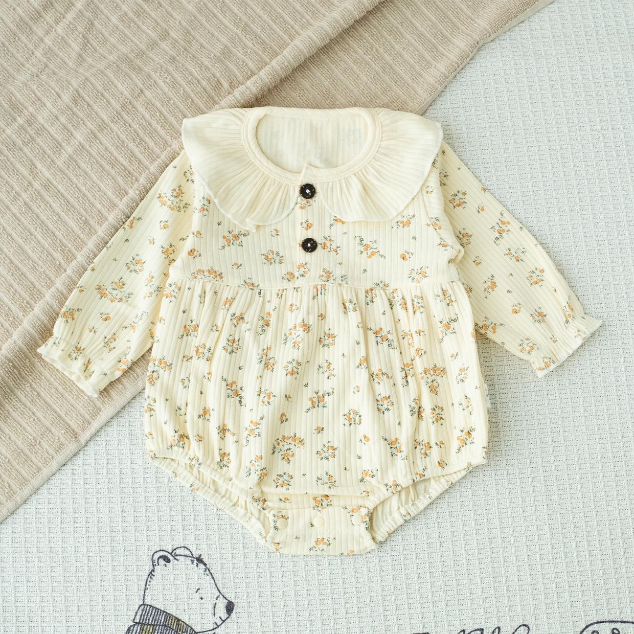 Spring & Autumn Princess Long Sleeve Baby Bodysuit - First Birthday Dress for Girls 66cm