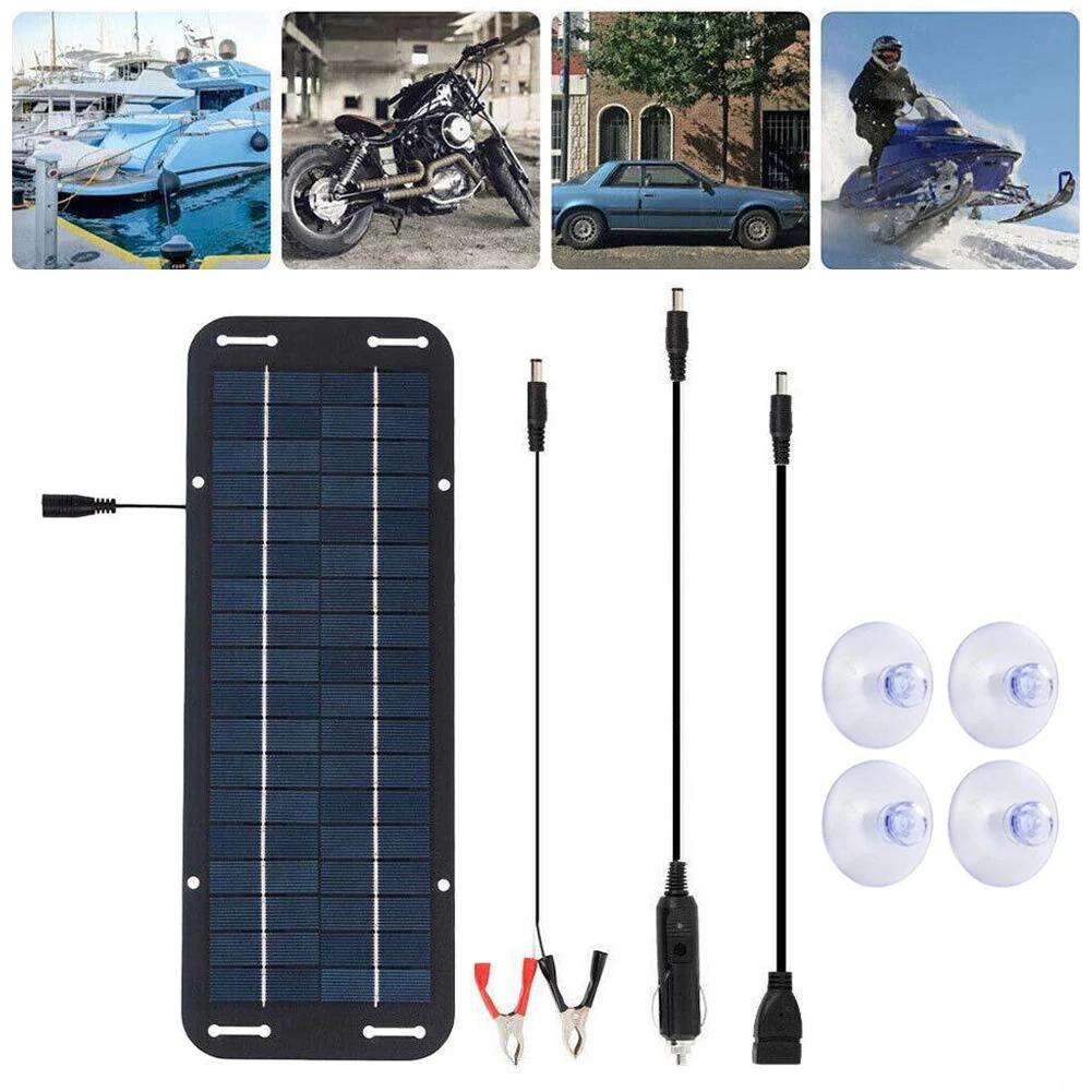 ATV Motorcycle Scooter 10W Solar Powered 12V Lead Acid Battery Maintainer Trickle Charger for Cars RV Caravan Boat Battery