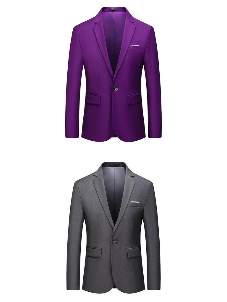 2025 Spring/Autumn Men's Solid Color Single-Button Business Casual Suit Jacket