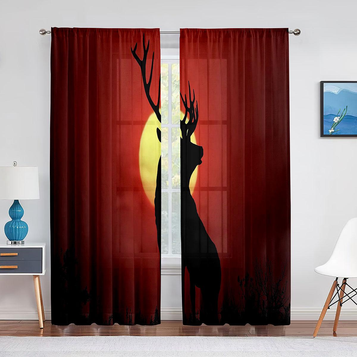 Силуэт двух оленей — фото 15