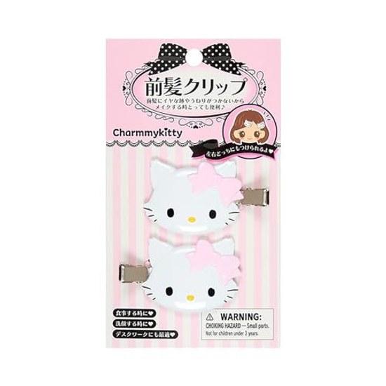 Sanrio Front Hair Clip Charmy Kitty ABS Resin Right Left Set Makeup Face Washing Desk Work Suitable Ages 3 Up 660868