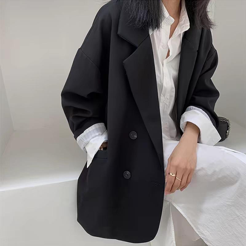Women Loose Fit Long Sleeve Blazer Korean Style Casual Office Wear