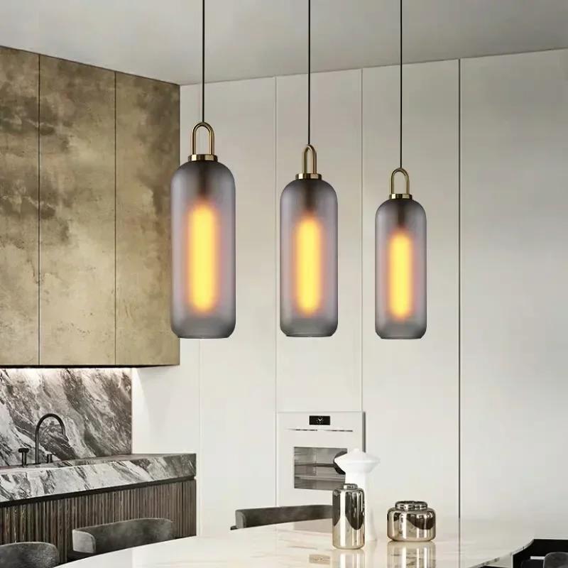 Modern Creative Glass Ball Pendant Light Nordic Home Decoration Restaurant Pendant Light Bedroom Bedside Lamp Lighting Fixture