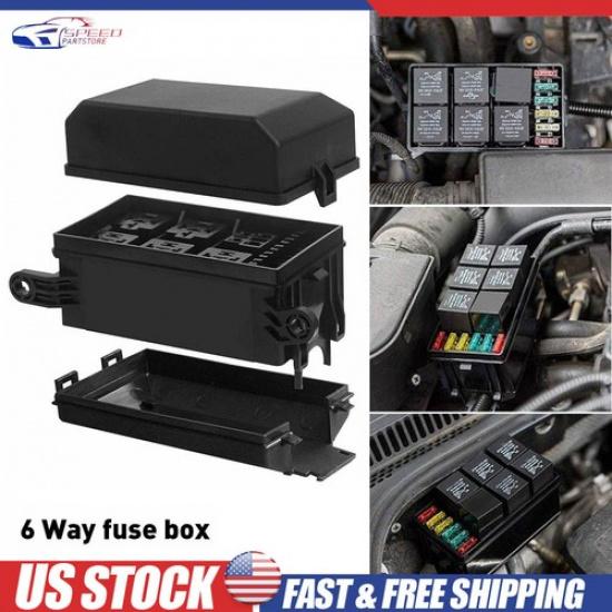 

Universal Automotive Relay Fuse Holder 12-Slot Relay Box 6Relays 6 ATC/ATO Fuses