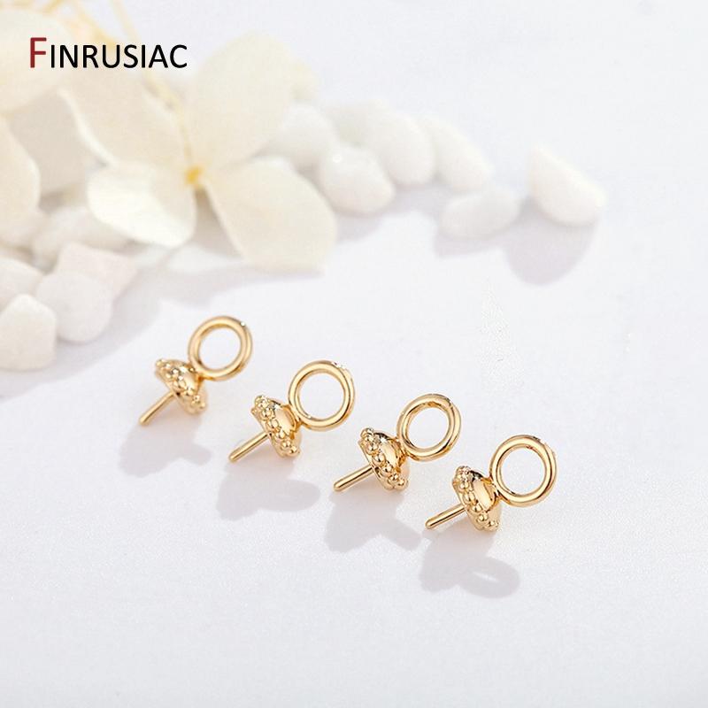

14k gold plated Jewelry Making Supplies Pendant Pearl Beads Holder Pin Pendant Connector Pendant Beads Cap for DIY Jewellery 2 Pieces