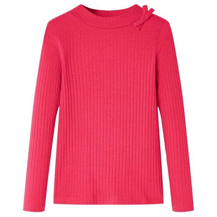 T-shirt enfants à manches longues rose vif 92/104/116/128/140