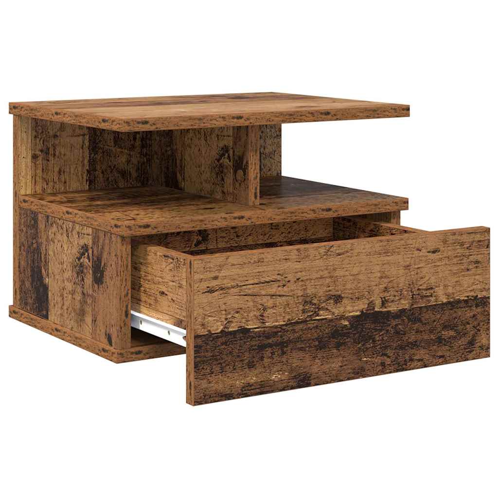 Floating Nightstand Reclaimed Wood 40 X 31 X 28 Cm Engineered Wood