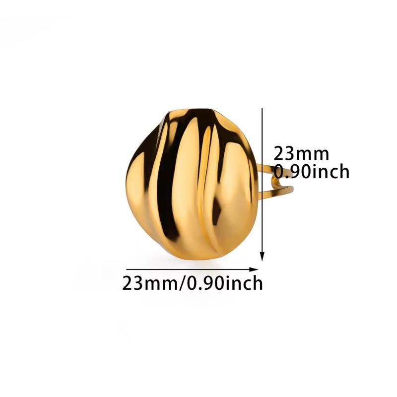 Trend Rhombus Love Geometric Opening Ring Female Style Personality Versatile Ladies Titanium Steel Gold Plated