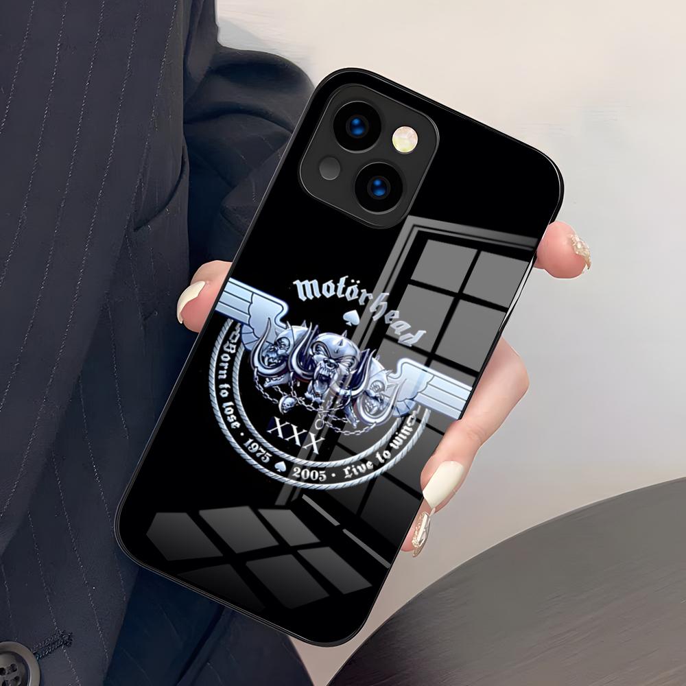 Funda de Teléfono Banda M-Motorhead Para IPhone 17 Pro Max 15 Pro 16 14 Plus 12 13 Mini 11 Pro Cubierta de Cristal a Prueba de Golpes