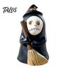 Gothic Style Birthday Gifts Halloween Ghost Figurine, Spooky Black Robe Statue, Cute Home Decor for Living Room Skull Resin Ornament Tabletop