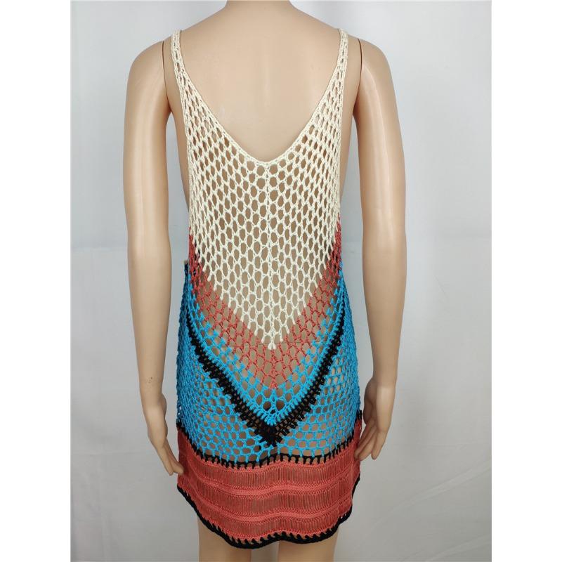 Summer Women's Knitted Bikini Beach Tank Top Sun Protector Cover-Up
